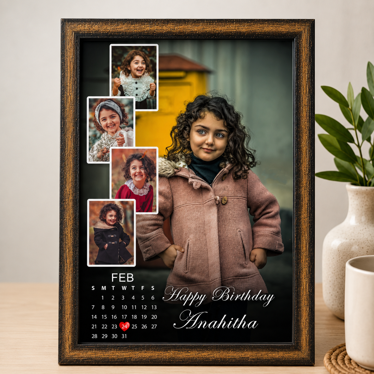 Wooden Plastic Photo Frame – Personalized Birthday Photo Frame (Pack of 1)